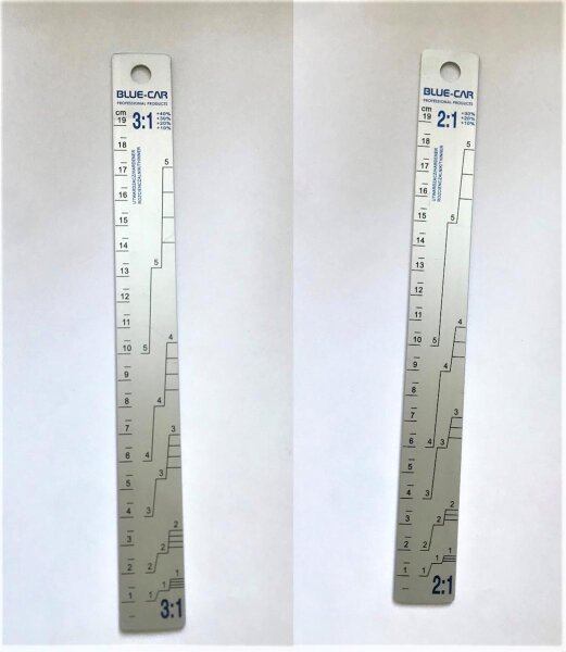 R&uuml;hrstab Metall 19cm mit Skala 2:1, 3:1