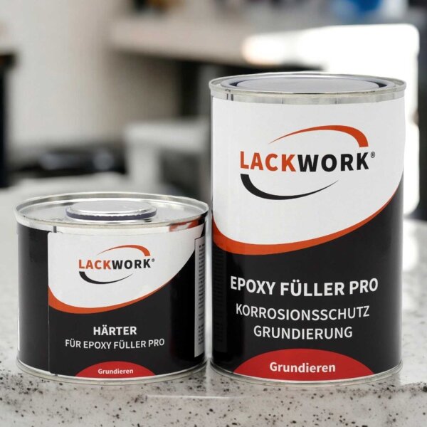 LACKWORK Epoxy F&uuml;ller Pro Korrosionsschutz Grundierung 1,5 L Set