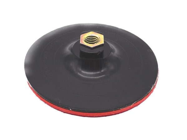 St&uuml;tzteller D&uuml;nn f. Poliermaschine Klett 125 mm M14 rot/schwarz